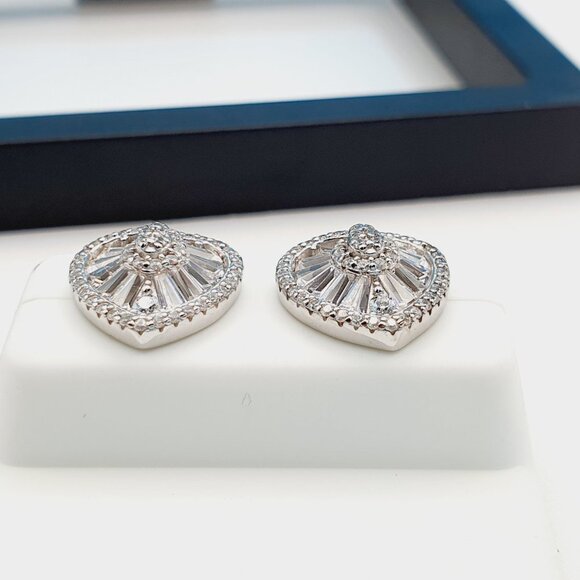 "925 Sterling Silver Cubic Zirconia Earrings, UU1P6A6072 - Picture 8 of 8